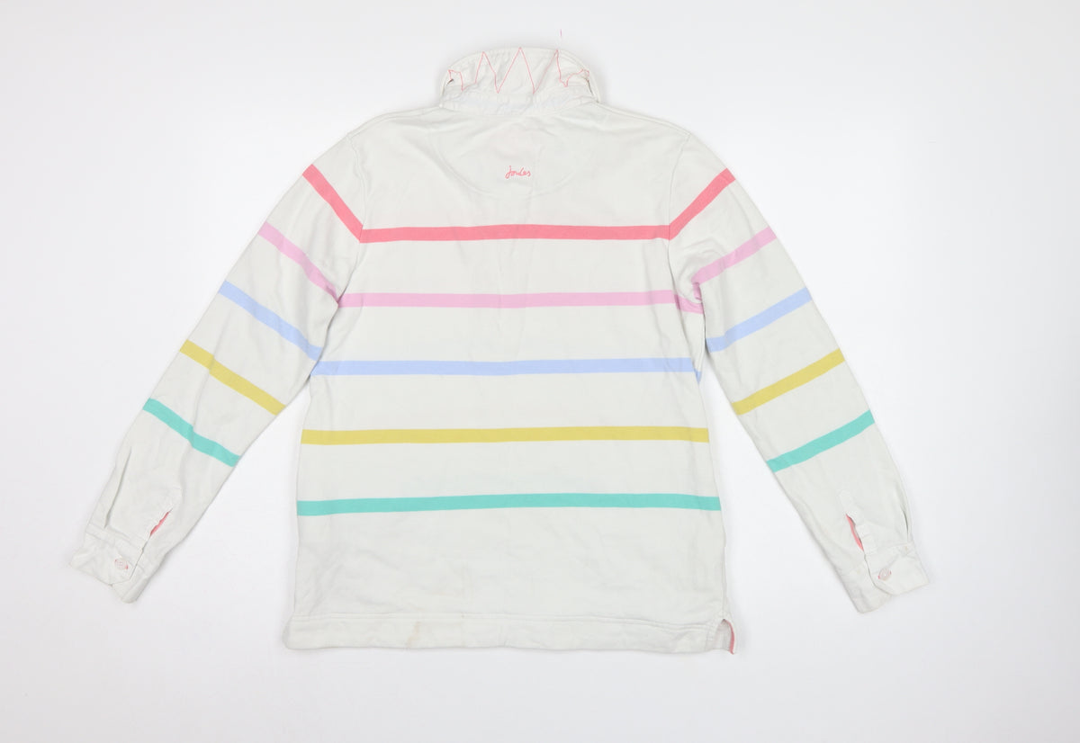 Joules Women’s Multicoloured Stripe Henley Sweatshirt UK 8