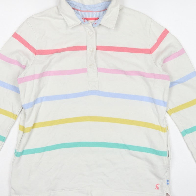 Joules Women’s Multicoloured Stripe Henley Sweatshirt UK 8