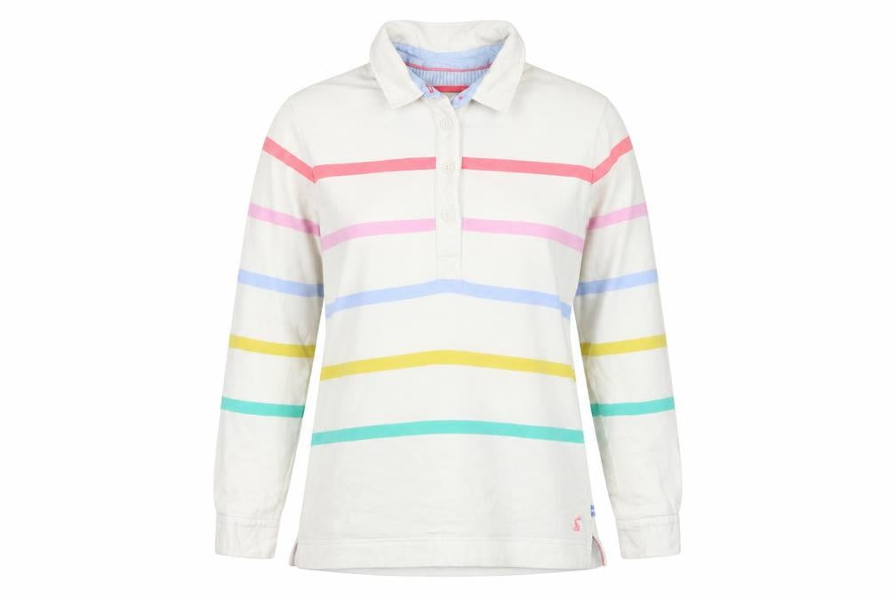 Joules Women’s Multicoloured Stripe Henley Sweatshirt UK 8