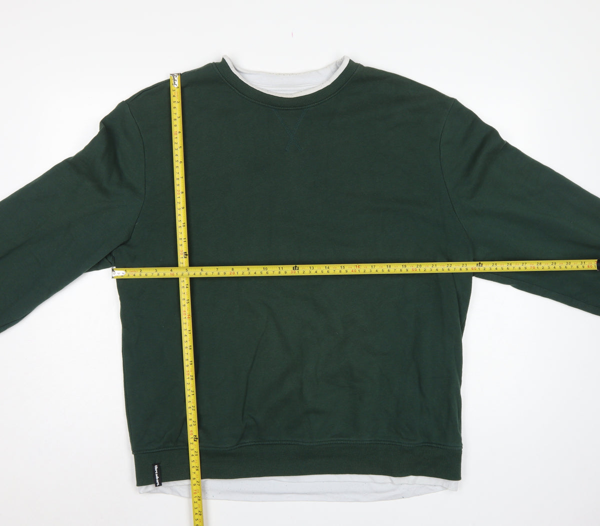 Threadbare Men’s Green 2XL Regular Fit Layered Crew Neck Sweatshirt