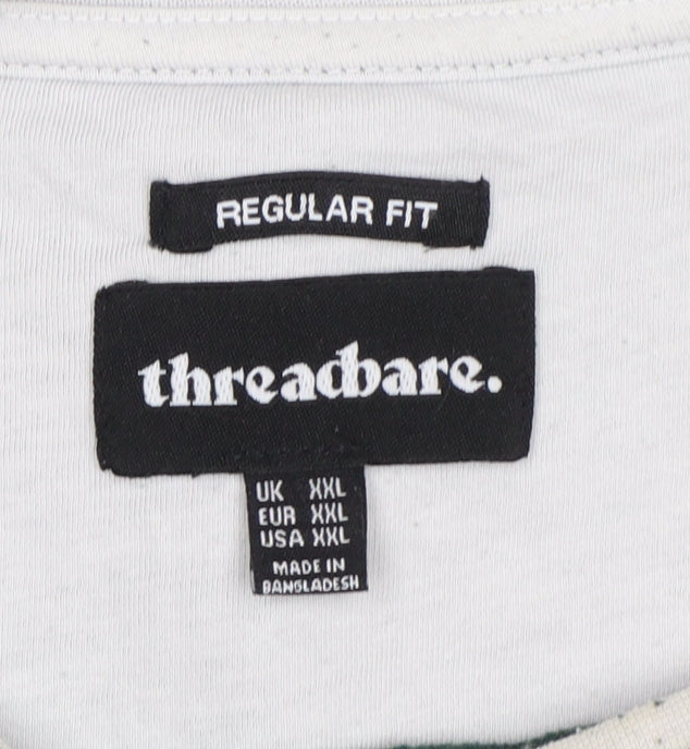 Threadbare Men’s Green 2XL Regular Fit Layered Crew Neck Sweatshirt