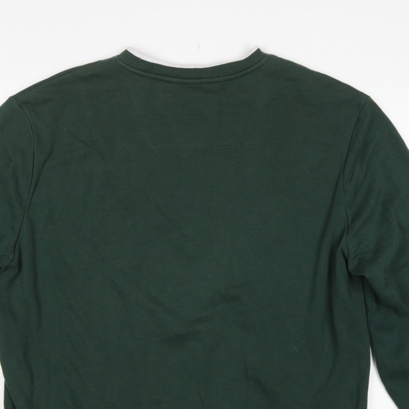 Threadbare Men’s Green 2XL Regular Fit Layered Crew Neck Sweatshirt