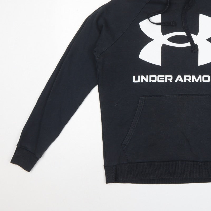 Under Armour Men's Black Small Loose Fit Logo Pullover Hoodie