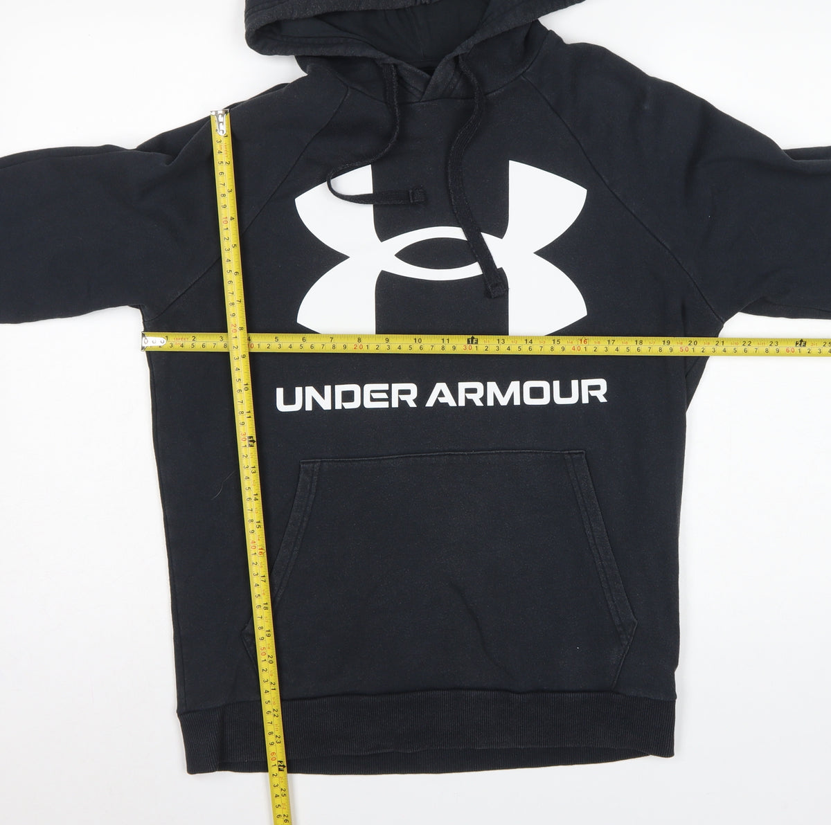 Under Armour Men's Black Small Loose Fit Logo Pullover Hoodie