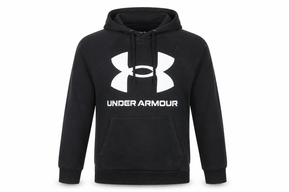 Under Armour Men's Black Small Loose Fit Logo Pullover Hoodie