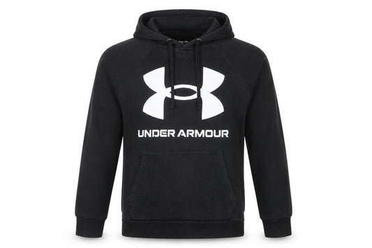 Under Armour Men's Black Small Loose Fit Logo Pullover Hoodie