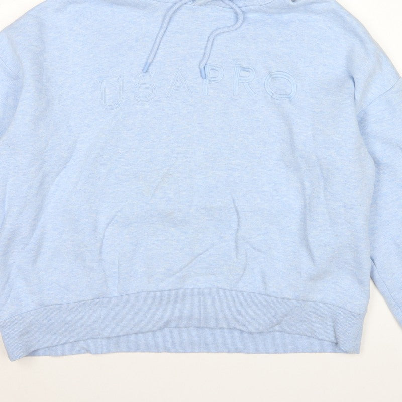 USA Pro Women's Blue UK 18 Oversized Logo Pullover Hoodie