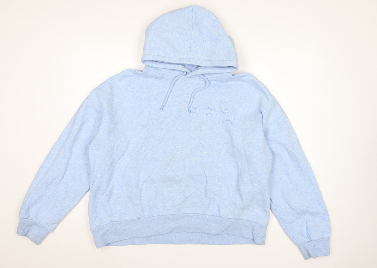 USA Pro Women's Blue UK 18 Oversized Logo Pullover Hoodie