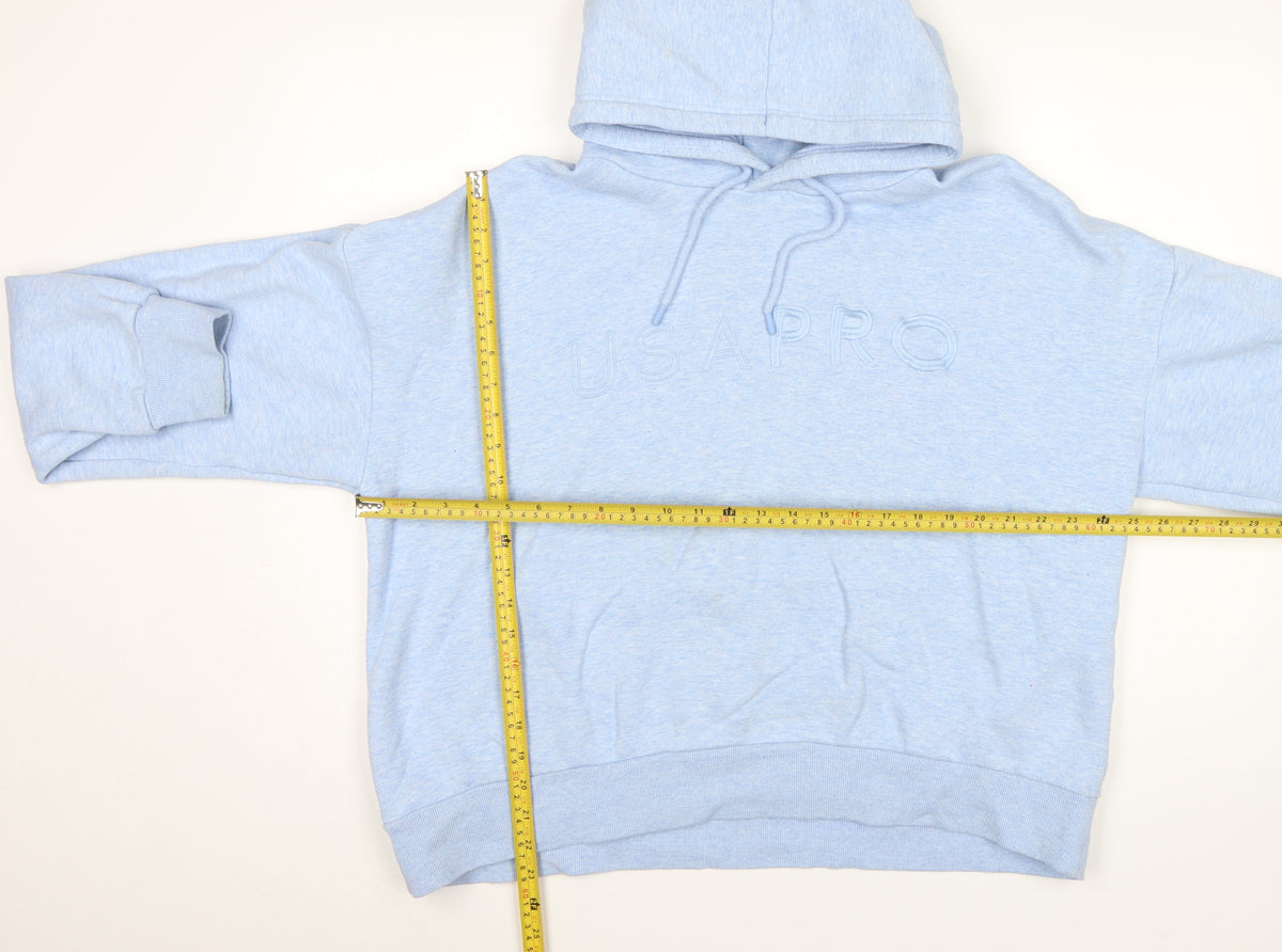 USA Pro Women's Blue UK 18 Oversized Logo Pullover Hoodie