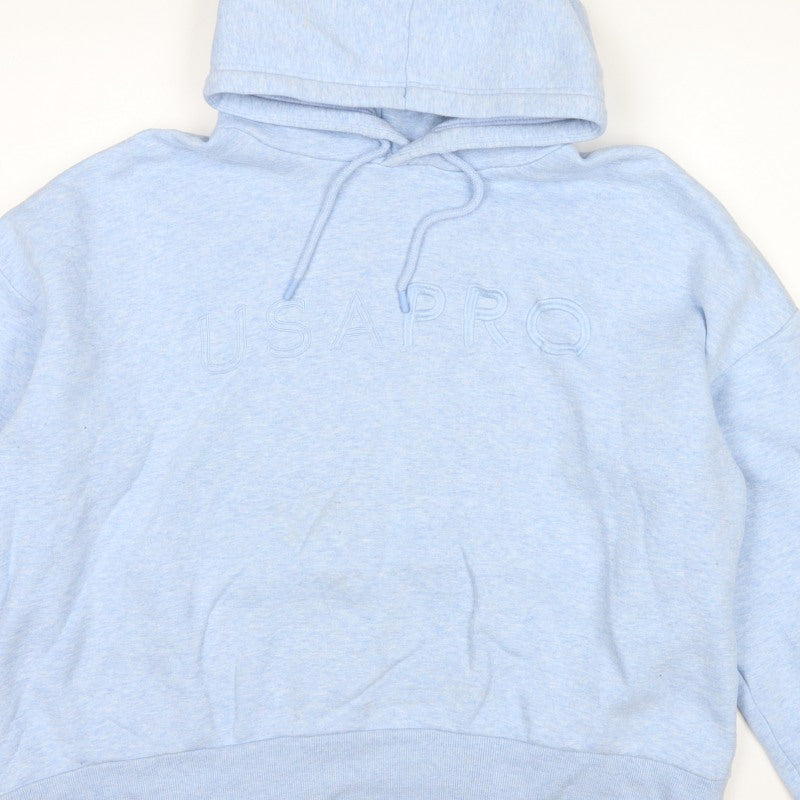 USA Pro Women's Blue UK 18 Oversized Logo Pullover Hoodie