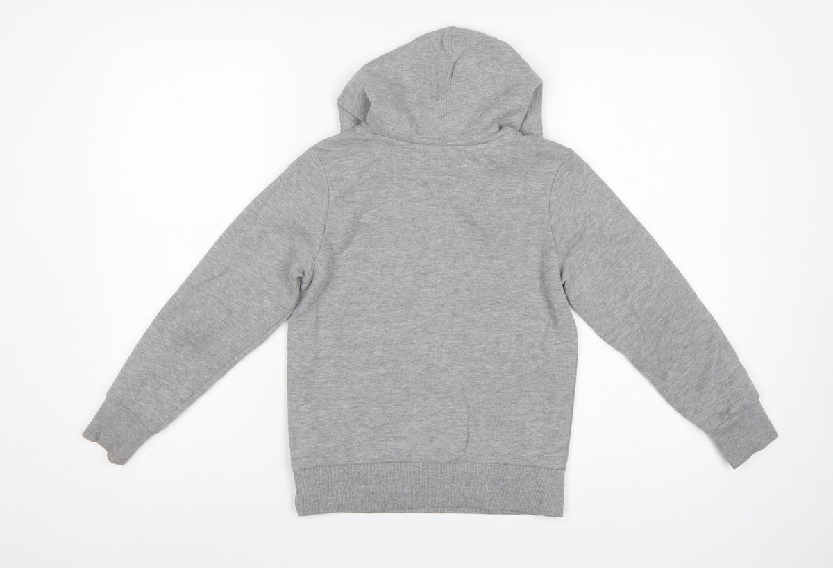 Converse Boys Grey 9-10 Years Pullover Logo Hooded Fleece Hoodie