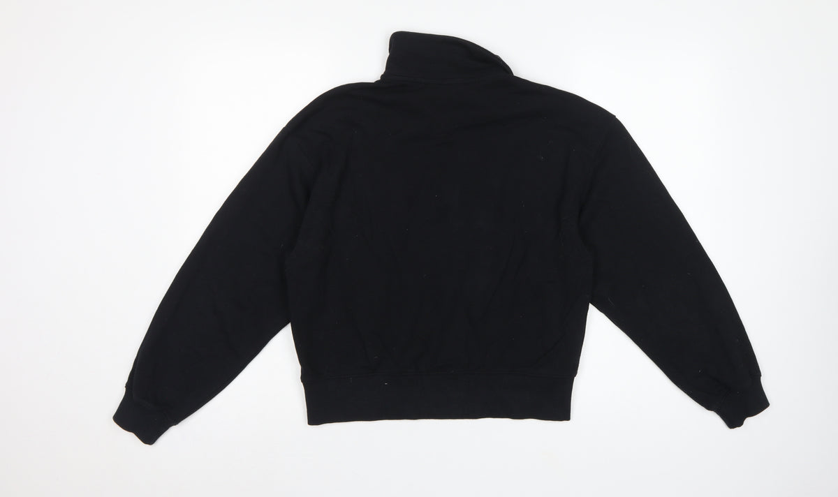 Monki Women’s Black S Henley Collared Button Sweatshirt