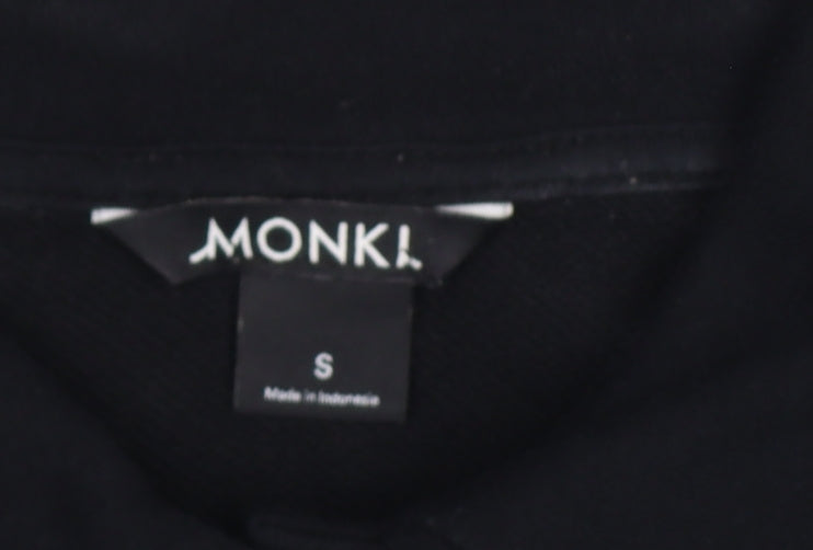 Monki Women’s Black S Henley Collared Button Sweatshirt