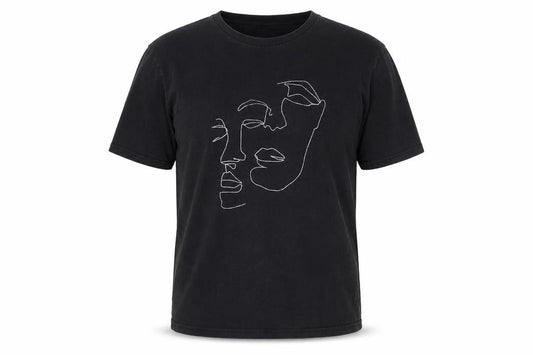 Topman Men’s Black M Graphic Art Face Crew Neck T-Shirt