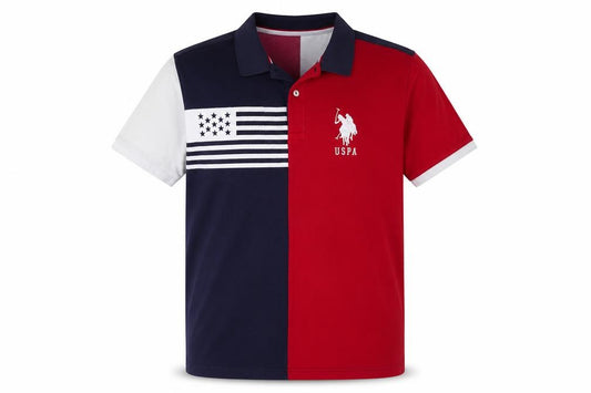 U.S. Polo Assn. Men’s Multicoloured XL Colourblock Flag Logo Polo