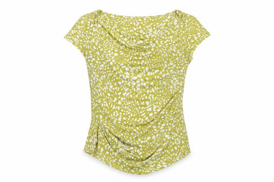 Jasper Conran Women Green Animal Print Cowl Neck Stretch Blouse UK 14