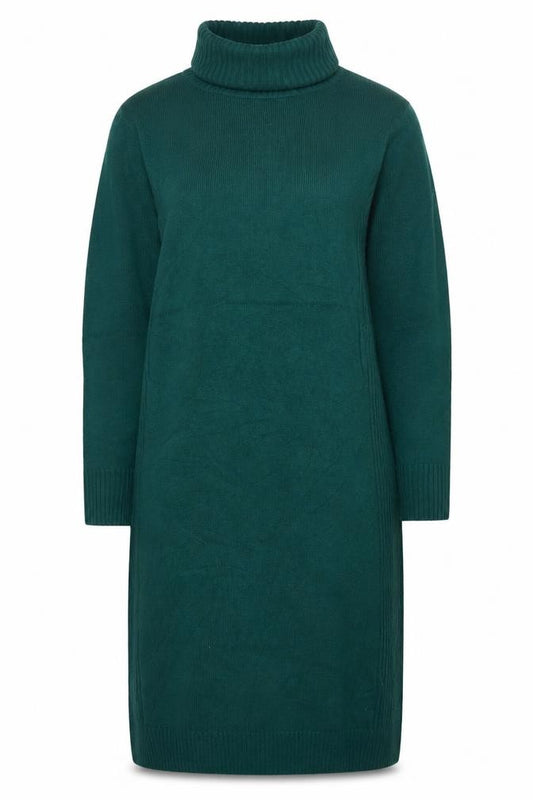 Marks and Spencer Women Green L Midi Roll Neck Jumper Dress