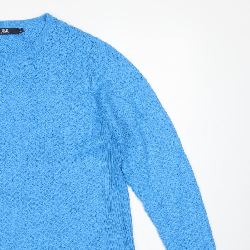 Isle Essentials Women Blue Knit Pullover Jumper UK 18-20 Crew Neck