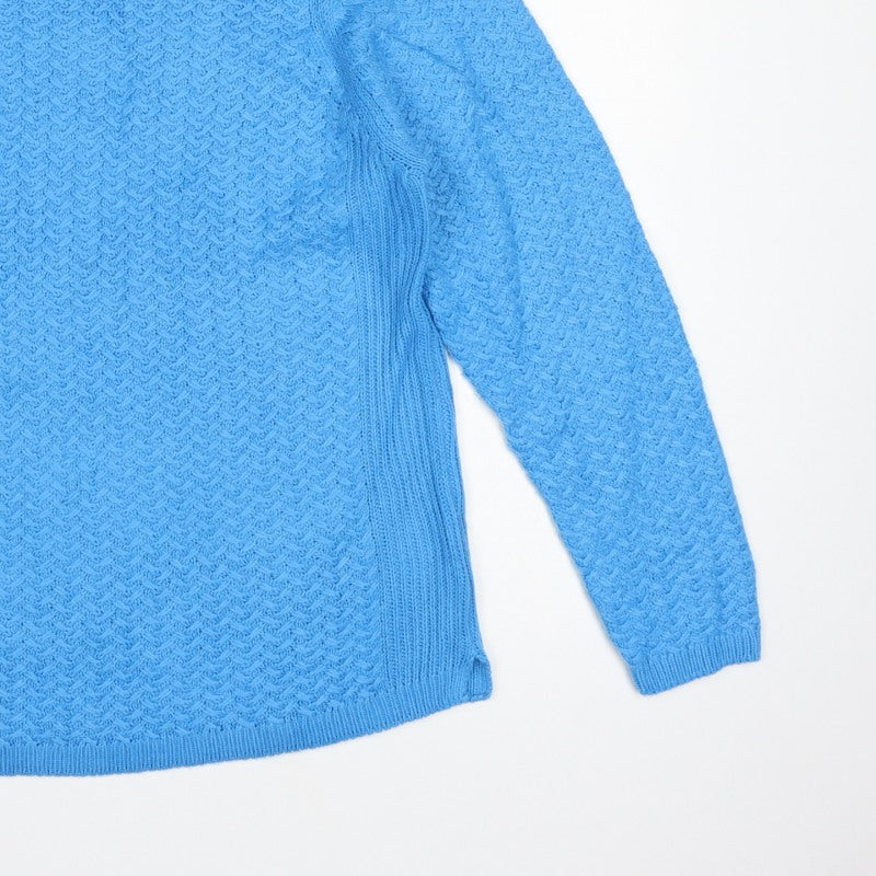 Isle Essentials Women Blue Knit Pullover Jumper UK 18-20 Crew Neck