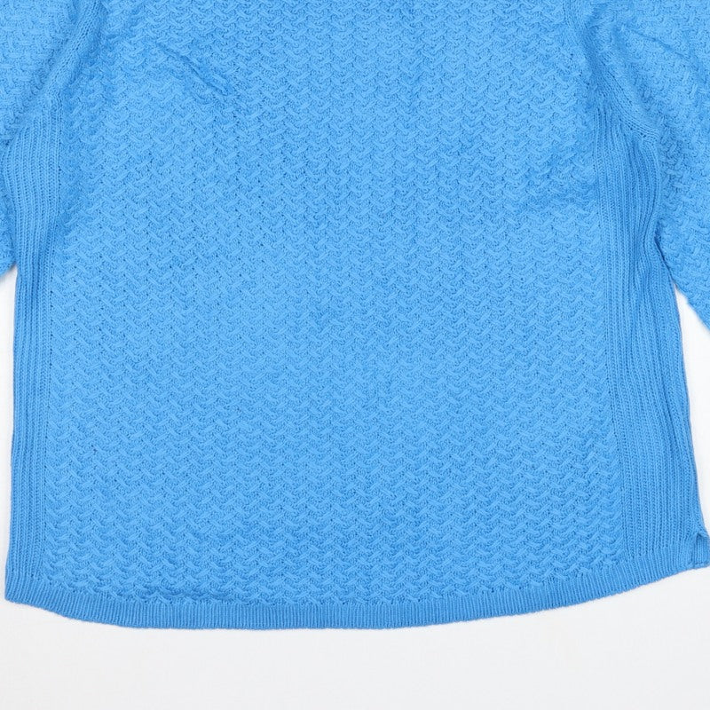 Isle Essentials Women Blue Knit Pullover Jumper UK 18-20 Crew Neck