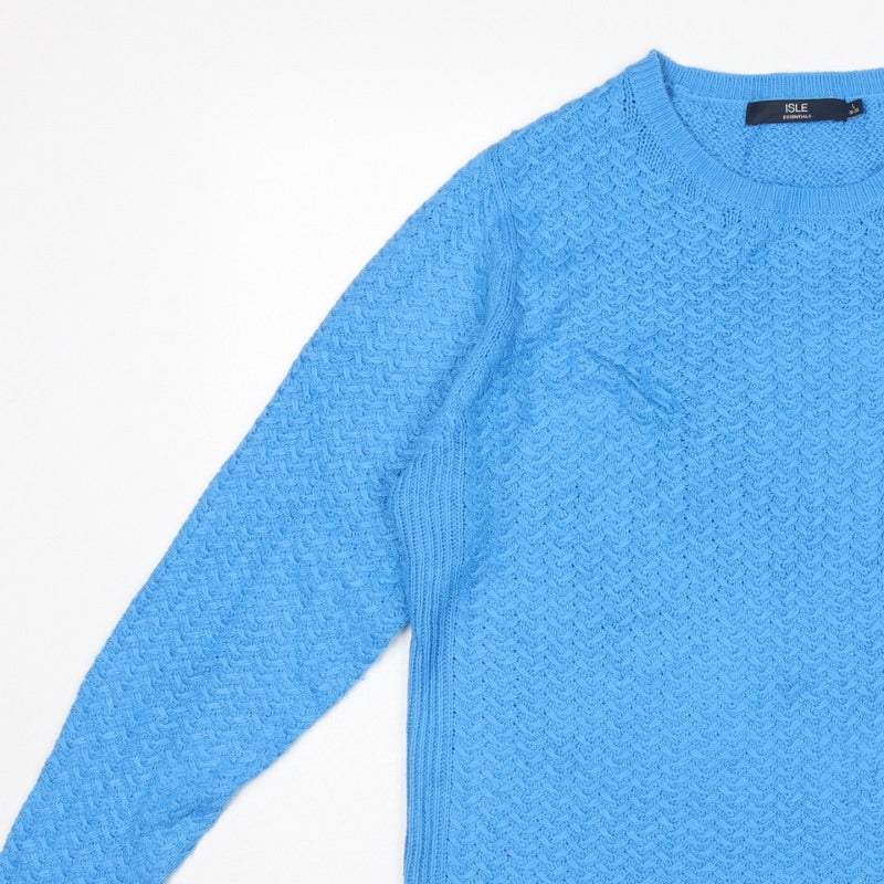 Isle Essentials Women Blue Knit Pullover Jumper UK 18-20 Crew Neck