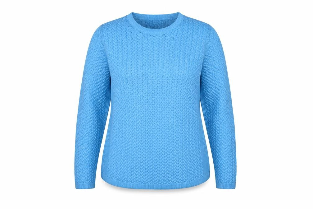 Isle Essentials Women Blue Knit Pullover Jumper UK 18-20 Crew Neck