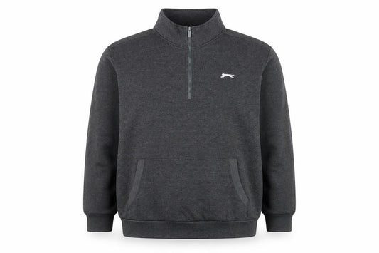 Slazenger Men’s Grey 2XL Quarter Zip Fleece Sweatshirt Sports Logo