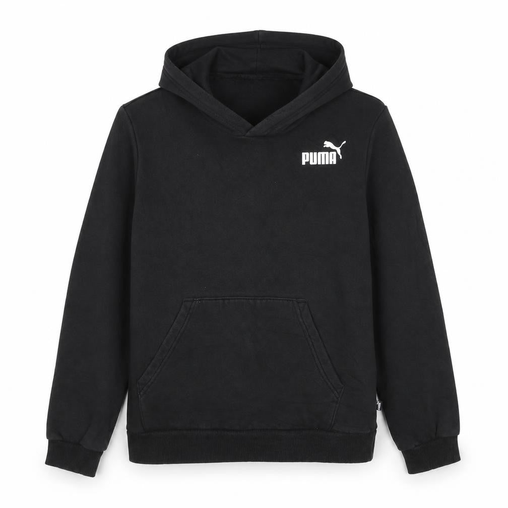 Puma Boys Black 13-14 Years Pullover Hoodie Logo Kangaroo Pocket