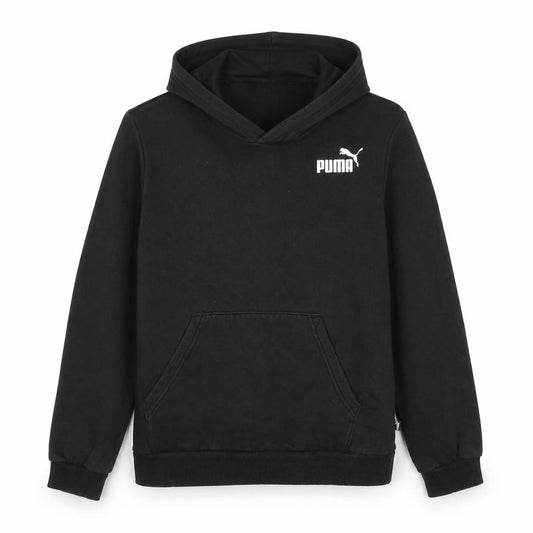 Puma Boys Black 13-14 Years Pullover Hoodie Logo Kangaroo Pocket