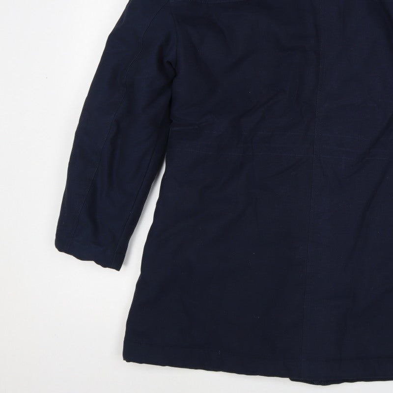 Per Una Women’s Navy Size 10 Parka Coat Teddy Lined Drawstring