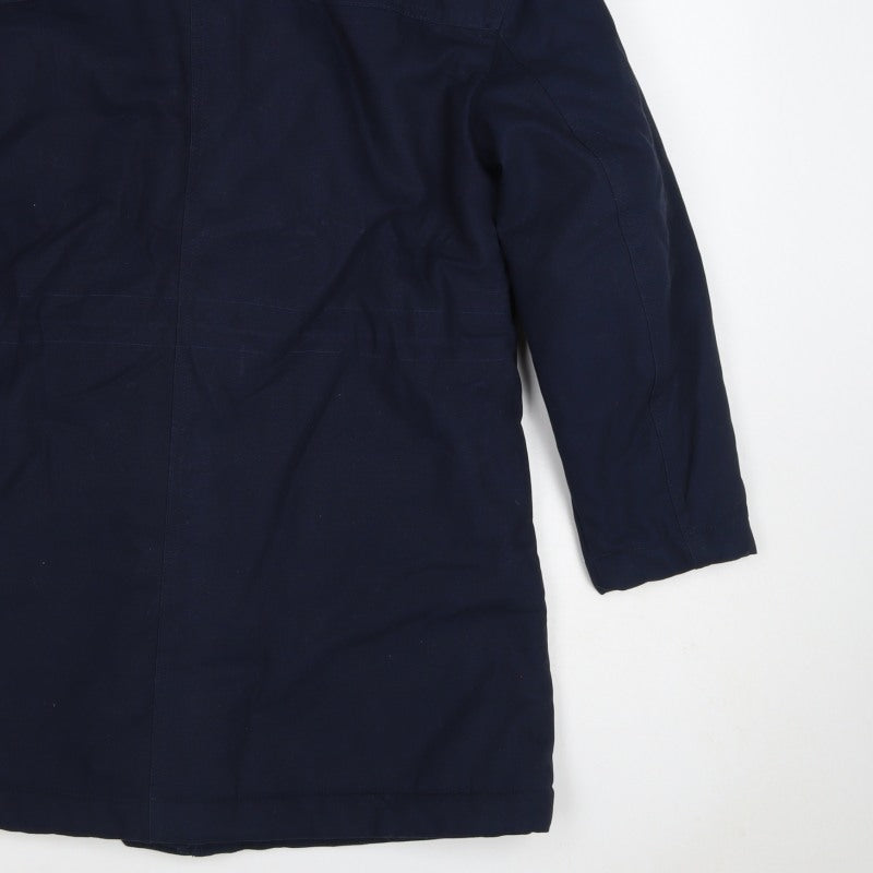 Per Una Women’s Navy Size 10 Parka Coat Teddy Lined Drawstring