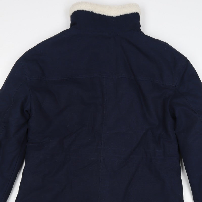 Per Una Women’s Navy Size 10 Parka Coat Teddy Lined Drawstring