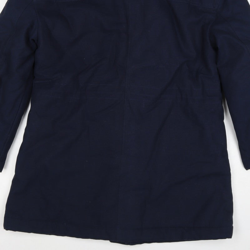 Per Una Women’s Navy Size 10 Parka Coat Teddy Lined Drawstring