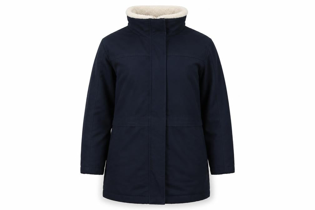 Per Una Women’s Navy Size 10 Parka Coat Teddy Lined Drawstring