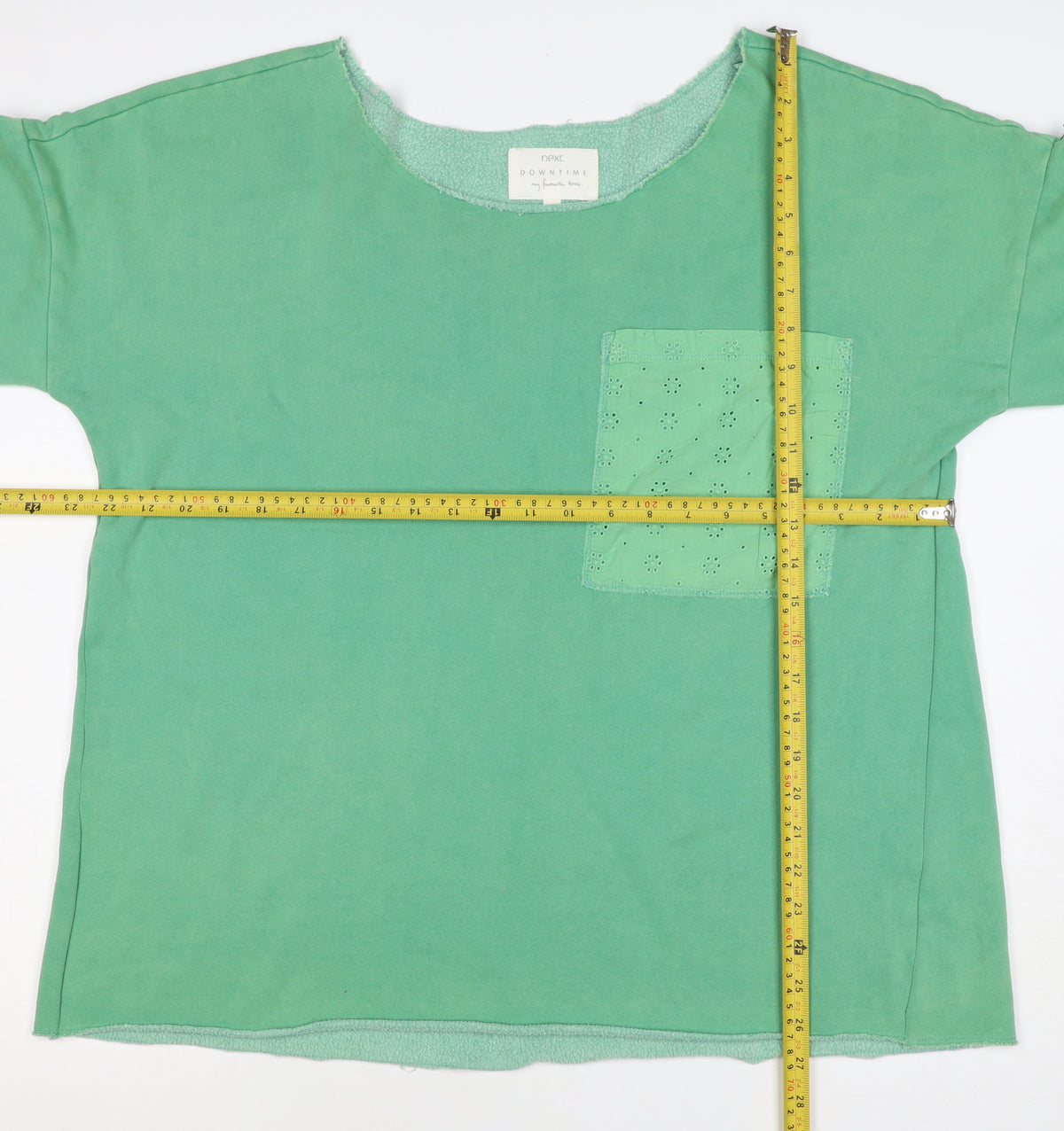 Next Women Green Large Pullover Sweatshirt Eyelet Pocket Long Sleeve
