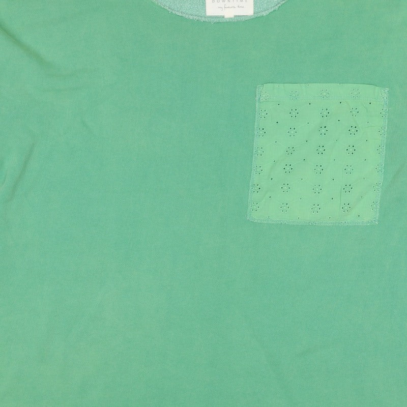 Next Women Green Large Pullover Sweatshirt Eyelet Pocket Long Sleeve