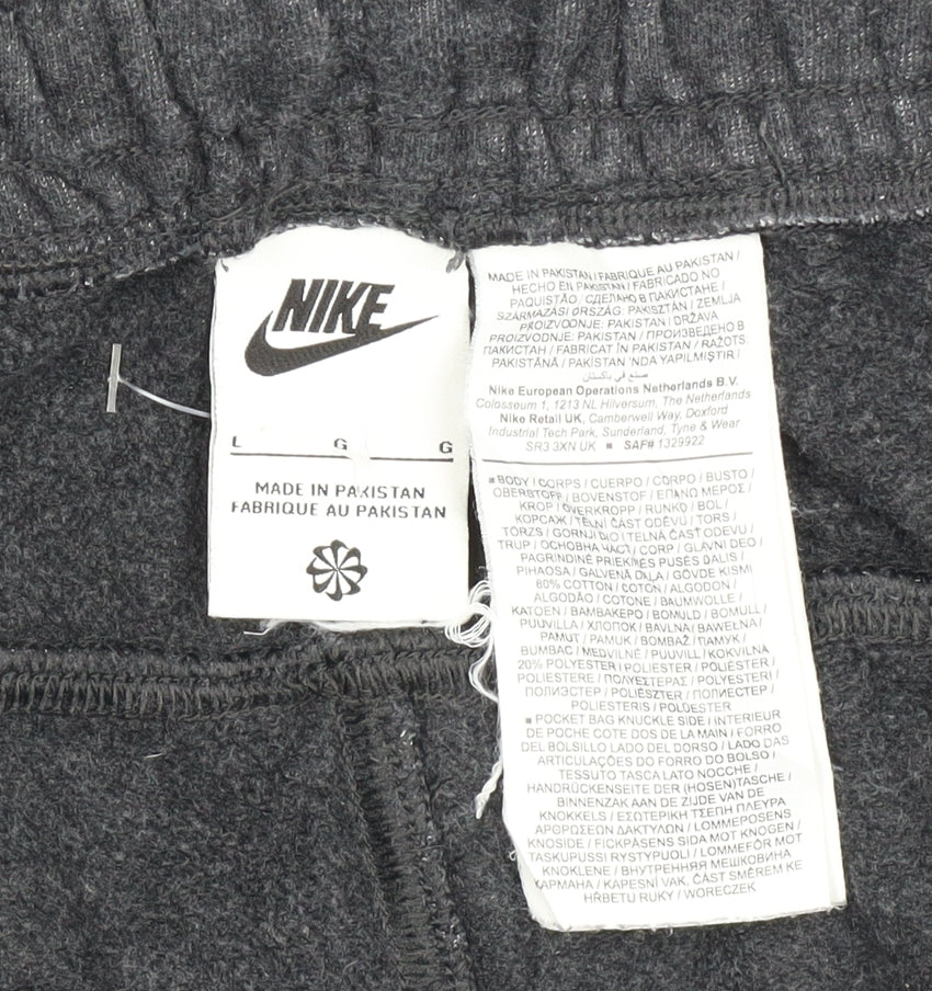 Nike Men’s Black L Jogger Sweatpants Drawstring Cotton Blend