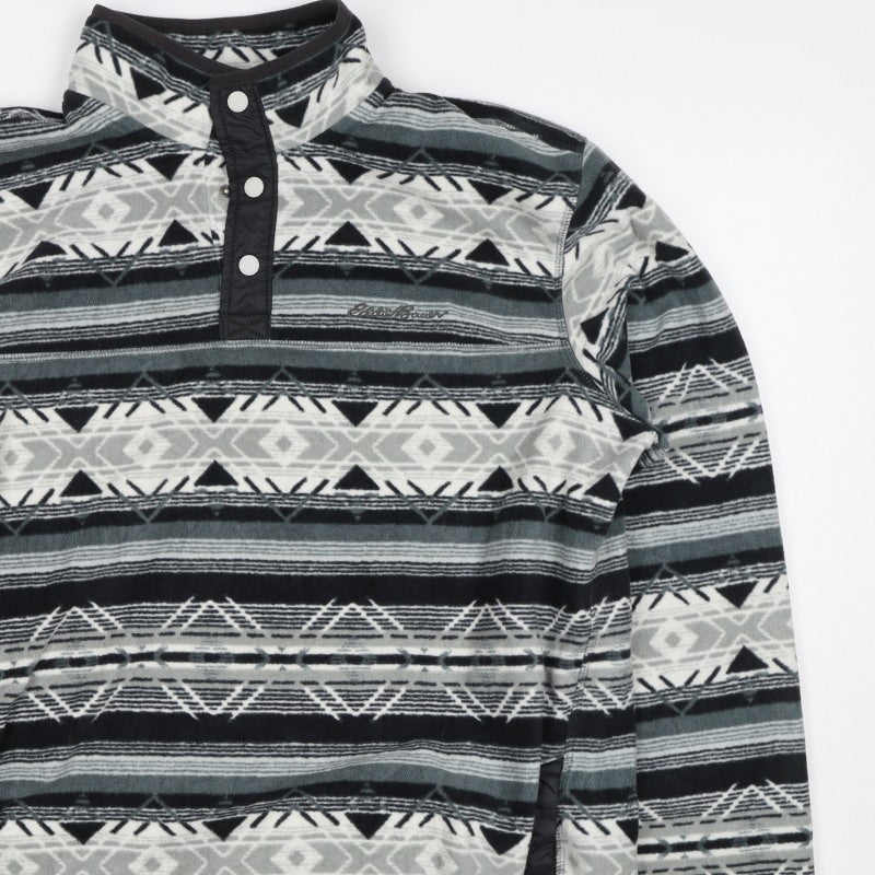 Eddie Bauer Men’s Multicoloured L Aztec Fleece Henley Sweatshirt