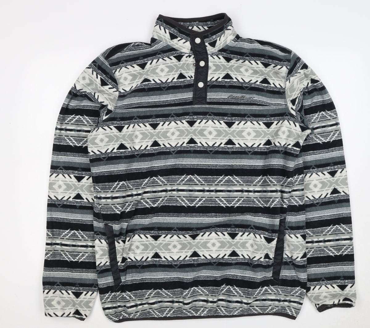 Eddie Bauer Men’s Multicoloured L Aztec Fleece Henley Sweatshirt