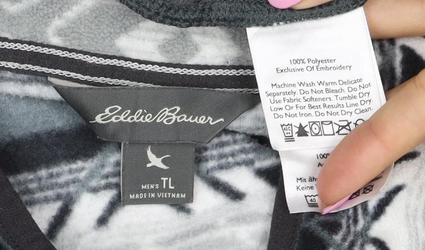 Eddie Bauer Men’s Multicoloured L Aztec Fleece Henley Sweatshirt