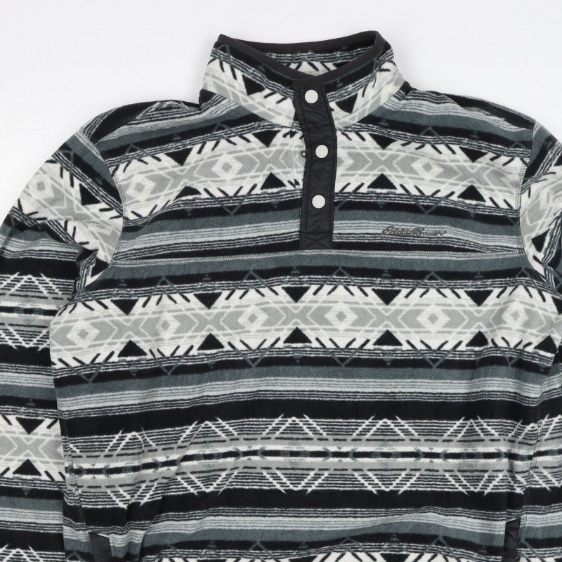 Eddie Bauer Men’s Multicoloured L Aztec Fleece Henley Sweatshirt