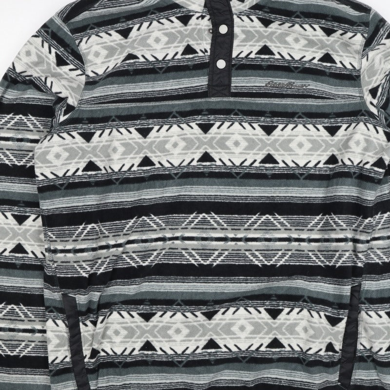 Eddie Bauer Men’s Multicoloured L Aztec Fleece Henley Sweatshirt