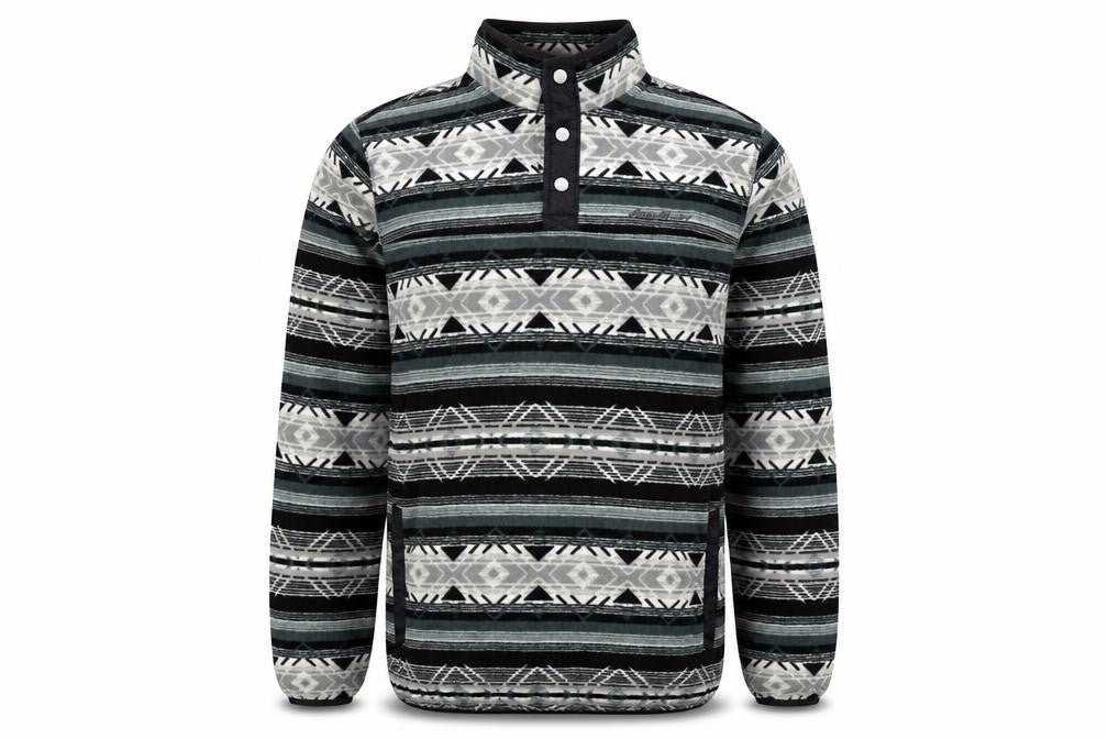 Eddie Bauer Men’s Multicoloured L Aztec Fleece Henley Sweatshirt