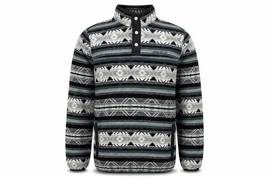 Eddie Bauer Men’s Multicoloured L Aztec Fleece Henley Sweatshirt