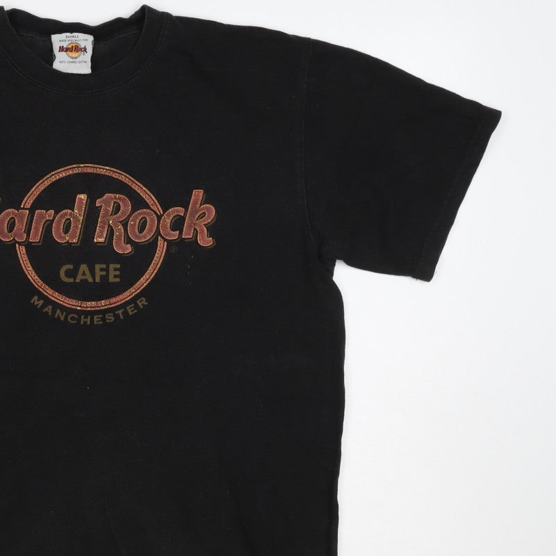 Hard Rock Cafe Manchester Unisex Black S Basic Cotton T-Shirt