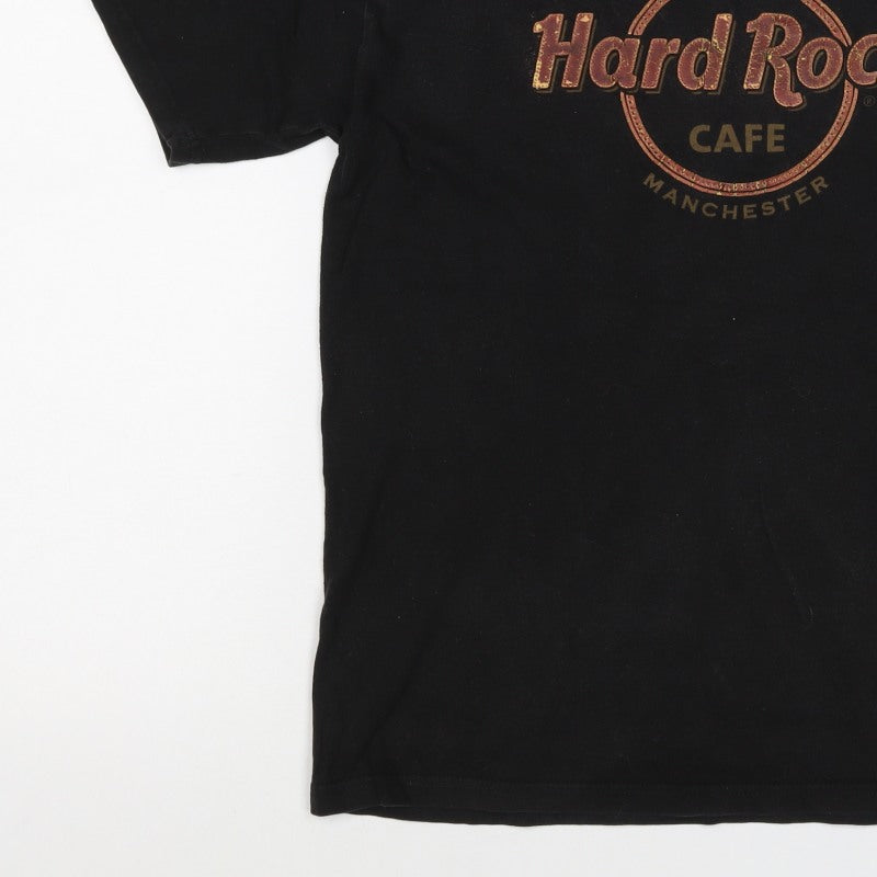 Hard Rock Cafe Manchester Unisex Black S Basic Cotton T-Shirt