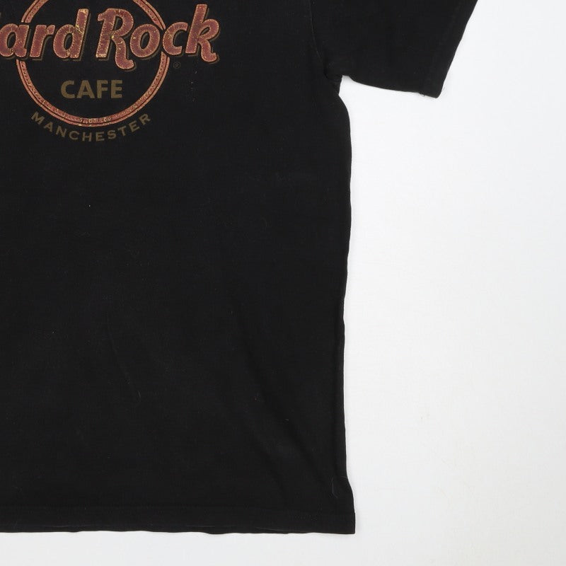 Hard Rock Cafe Manchester Unisex Black S Basic Cotton T-Shirt