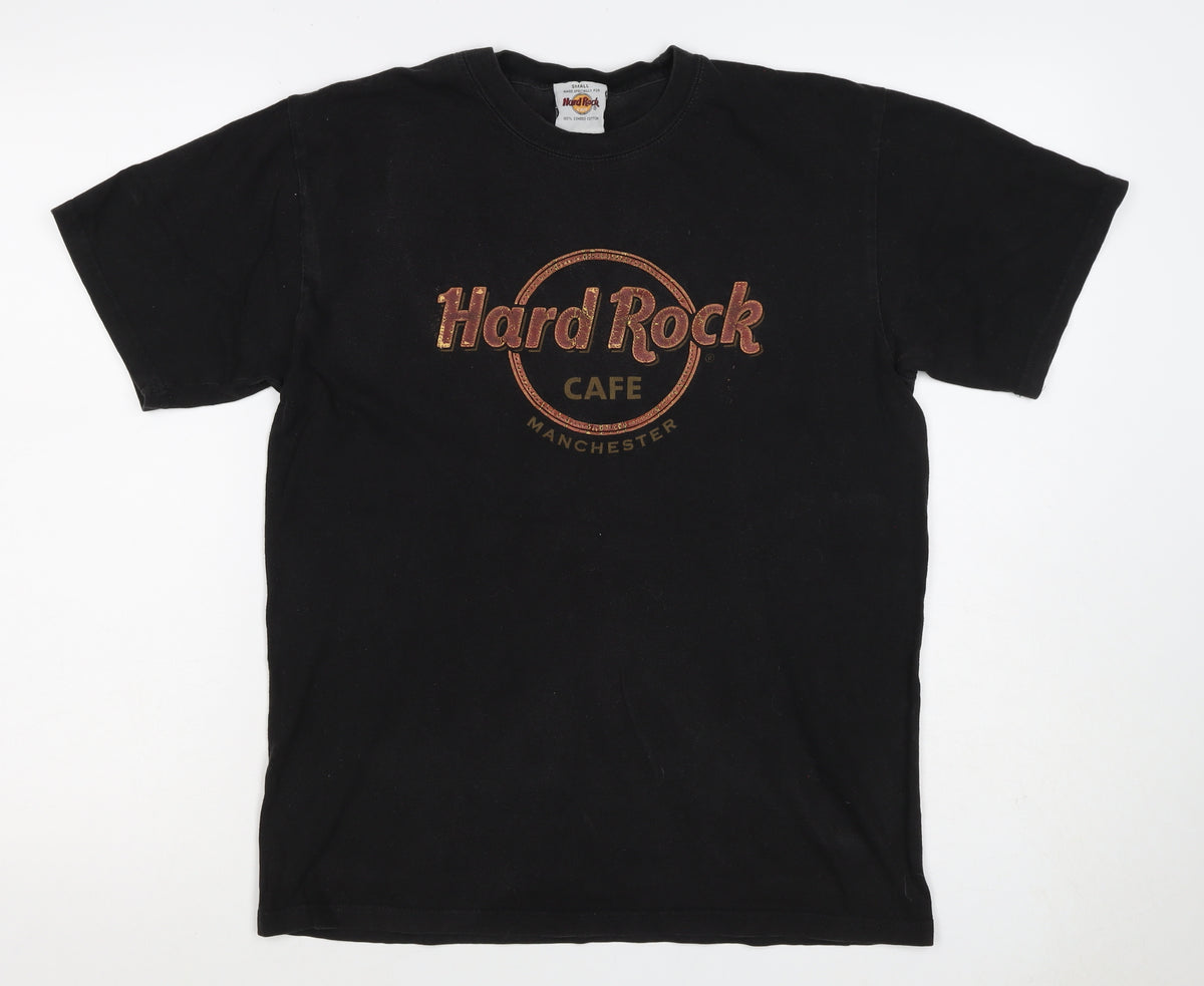 Hard Rock Cafe Manchester Unisex Black S Basic Cotton T-Shirt
