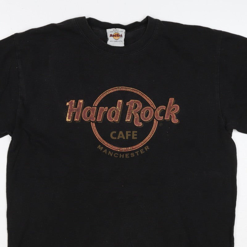 Hard Rock Cafe Manchester Unisex Black S Basic Cotton T-Shirt