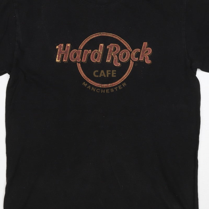 Hard Rock Cafe Manchester Unisex Black S Basic Cotton T-Shirt